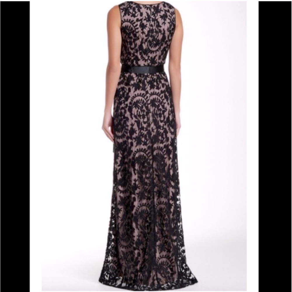 Adrianna Papell Long Lace Gown Navy Mother of bride Dress With sash Belt 12 - Picture 12 of 16